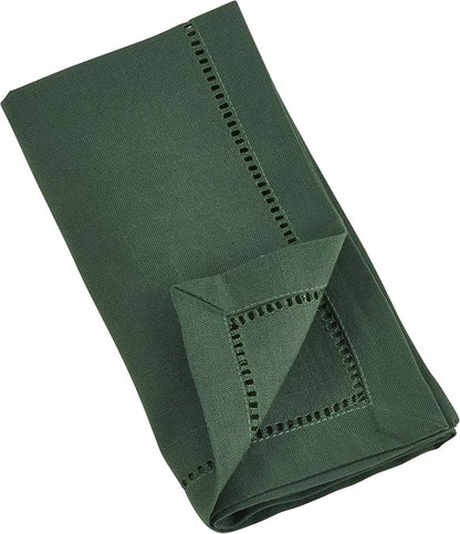 SARO LIFESTYLE Hemstitched Border Dinner Napkin, Jasper Green - Image 3