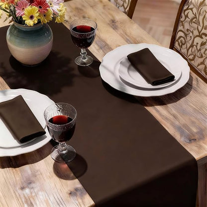 MEANMOY Brown Table Runner 72 Inches Long Waterproof Washable Table Runners | - Image 6