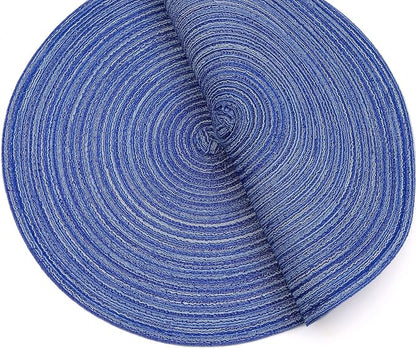 SHACOS Round Braided Placemats 15 inch Set of 4 Washable Cotton Polyester - Image 3