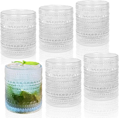 Hobnail Drinking Glasses Set of 6, 10 oz, Cocktail Glasses Vintage Glasses by Artcochan