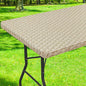 Smiry Rectangle Table Cloth Cover, Waterproof Elastic Fitted Picnic Tablecloth for 4 Foot Tables, Wipeable Flannel Backed Vinyl Tablecloths for Camping, Dining, Outdoor (Sand, 24" x 48")