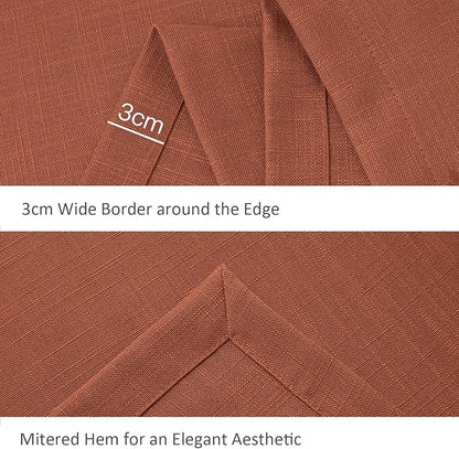 maxmill Lux Faux Linen Tablecloth with Slubby Yarn Textured Weaves Wrinkle Resistant Anti-Shrink Soft Fall Table Cloth for Dining Room Harvest Thanksgiving Decorations Rectangle 60 x 120 Inch Rust