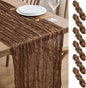Asee'm 6pcs Brown Coffee Cheesecloth Table Runner 10FT Boho Rustic Fall | Sheer by Aseem