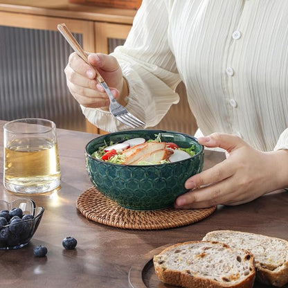 MALACASA Cereal Bowls, 30 Ounce Ceramic Green Soup Bowl - Image 9