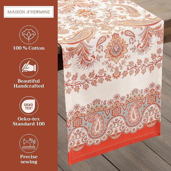 Maison d' Hermine Table Runner 100% Cotton 14.50" x 108" | Table Runners 108 - Image 2