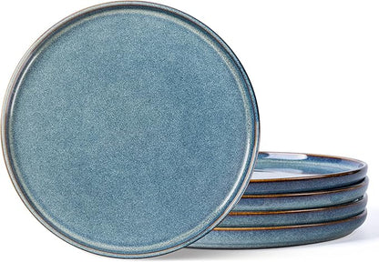 AmorArc Dinner Plates Set of 6, 10.5 Inch Reactive Glaze Ceramic Plates Set, Microwave, Dishwasher Safe, Scratch Resistant, Modern Large Dinnerware Dishes Set Kitchen Stoneware Plates