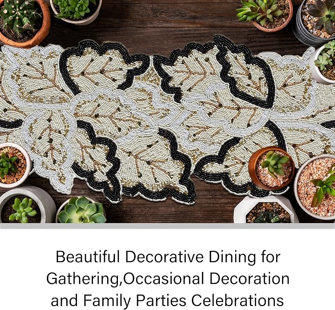 Handmad Beaded Table Runner for Tabletop, Dining Table Beaded Runner 36 Inches - Image 7