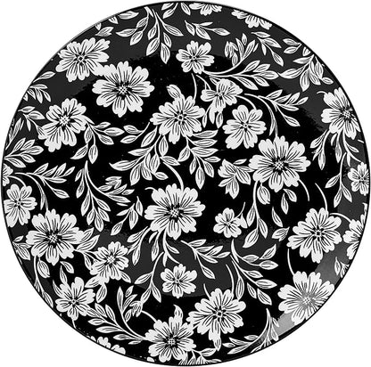 Pfaltzgraff Midnight Blooms 12 Piece Floral Stoneware Dinnerware Plate Bowl - Image 7