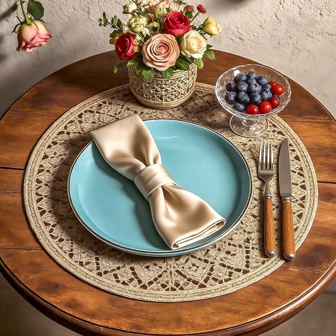 Stoneware Euro-Nordic 20pc Dinnerware Set, Shiny Turquoise Glaze - Image 5