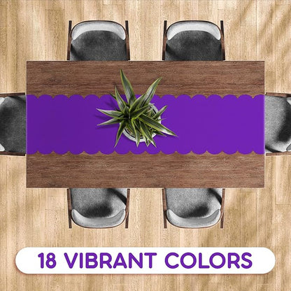 Purple Scallop Table Runner, Disposable Plastic, 5 Pack - Image 4