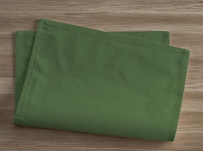 Calicot Placemats Set of 6 100% Cotton Washable Cloth Place Mats, Reusable Table Mats for Spring/Summer & Thanksgiving Christmas Decorations Kitchen Dining Party Wedding (Juniper Green, 13" x 19")
