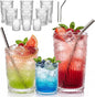 CycleMore 12Pc SunFlower Drinking Glasses, 15oz + 12oz + 4oz Clear Cup | Bar by CycleMore