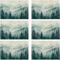 Placemats, Watercolor Forest Landscape Placemats 12x18 Inch Waterproof Non-Slip Washable Table Mats for Kitchen Dining Party Table Decor,Set of 6