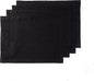 Solino Home Linen Black Placemats Set of 4 - 100% Pure Linen Placemats 14 x 19 Inch for Winter, Easter - Fete