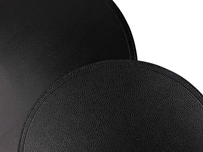 Set of 8 Faux Leather Round Placemats and Coasters, Coffee Mats Kitchen Table Mats, Waterproof, Easy to Clean for Kitchen Dining Round Table