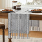 Hemstitched Farmhouse Table Runner, Charcoal 13x90 Inch, Cotton Linen Table by Unknown