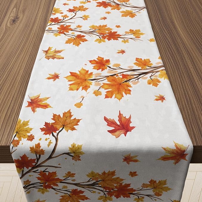 Fall Decor - Maple Leaf Table Runner | Autumn Decorations by MDDRUIQI
