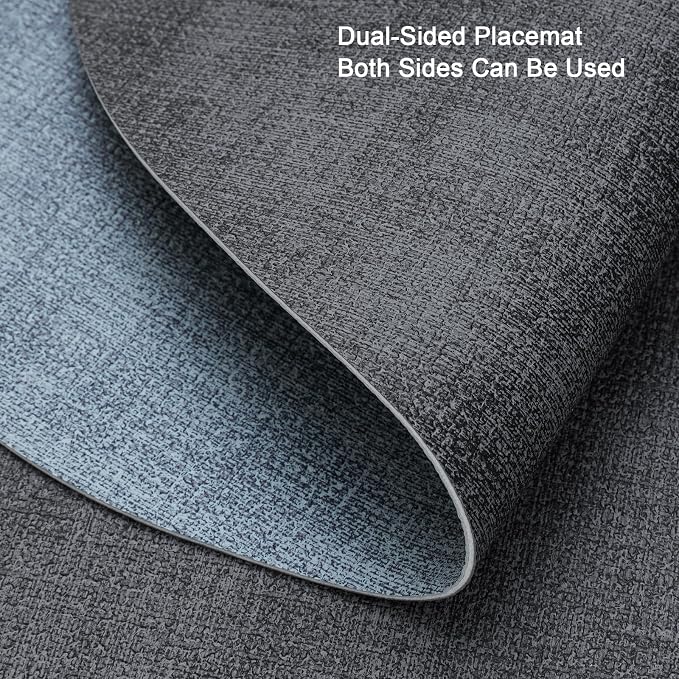 Faux Leather Placemats Set of 4, Dual Sided - Image 2