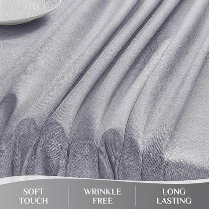 Softalker Large Outdoor Tablecloth Rectangular 104 x 60 Inch Gray Linen Textured Table cloth Stain and Wrinkle Resistant Table Cover for Spring,Easter,Summer,Party,Garden,Coffee Vintage Decor Tabletop