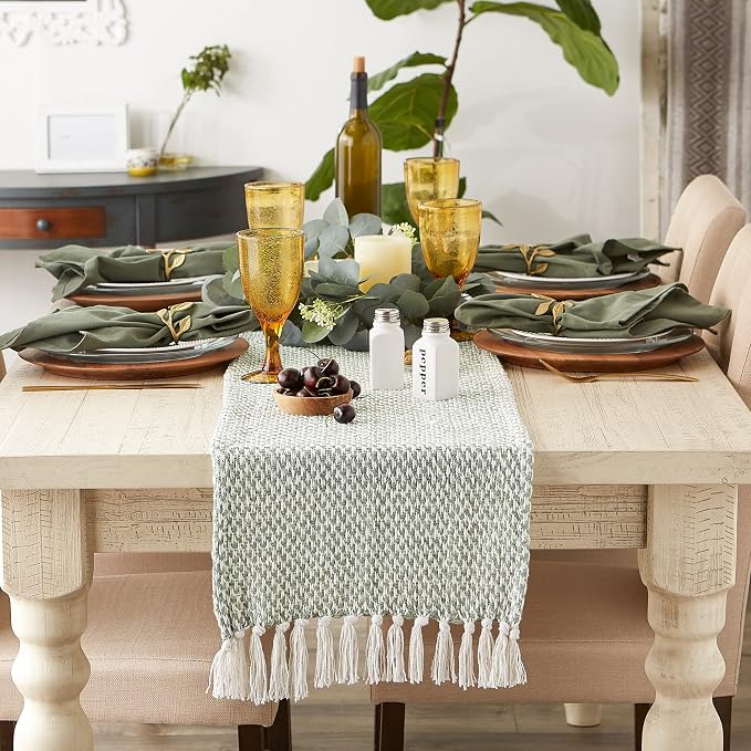 DII Woven Basics Collection 100% Cotton Knit Table Runner - Image 3
