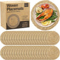 Elcoho 40 Pieces Round Woven Placemats 12 Inch Boho Rattan Placemats Farmhouse Braided Place Mats Woven Plate Chargers Rustic Wicker Table Mats for Dining Table