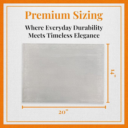 Premium European Cloth Table Linen Placemats - 56% Cotton 44% Linen Fabric, Jacquard Woven Design - for All Occasions or Daily Use - Machine Washable - Carlo Lamperti Italy - Sage, 20"x14" (Set of 4)