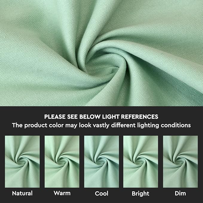 Encasa XO Table Runner, Cotton Canvas Dining Runner 13"x72" | Mint Green - Image 3