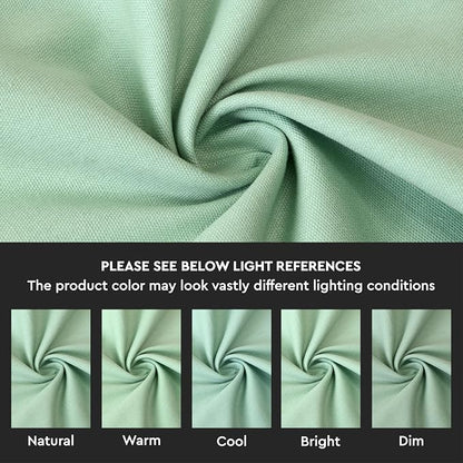Encasa XO Table Runner, Cotton Canvas Dining Runner 13"x72" | Mint Green - Image 3