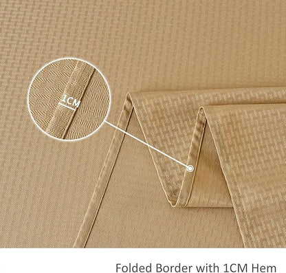 maxmill Tablecloth Weaved Texture Stain Resistant Waterproof, Wrinkle Resistant Washable Table Cloth, Fabric Table Cover for Dining Room, Indoor Outdoor Use, Rectangle 60 x 120 Inch, Beige
