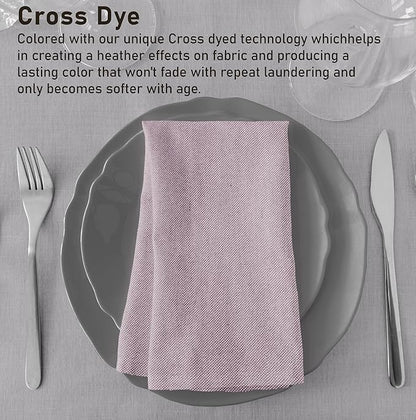 Ruvanti Cloth Napkins Set of 6, 18x18 Reusable Napkins Cloth Washable, Soft & Durable Table Napkin, Poly Cotton Fabric Dinner Napkins for Parties, Christmas, Thanksgiving, Weddings - Mauve
