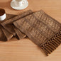 Macrame Style Boho Table Runner, 12x36 Inch Caramel | Woven Boho Table Runner by ZEEMARTONLINE
