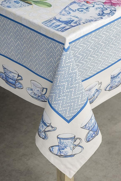 Maison d' Hermine Table Cloth Rectangle Table 100% Cotton 60 x 108 Inches Tablecloth Reusable Decorative for Dining Room Farmhouse Home Valentines Day Decorations Spring Summer - Canton