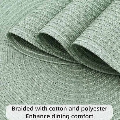 SHACOS Round Placemats Set of 8 Washable 15 inch Round Table Mats Cotton - Image 5