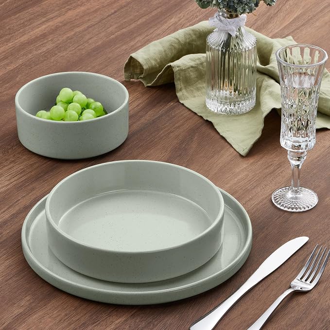 E-far Pasta Bowls Set of 4, 35oz Ceramic Large Salad Bowl Plates - Image 9