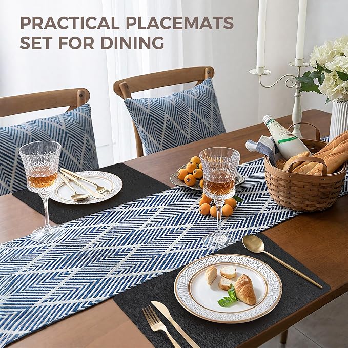 NCUE Vinyl Placemats Set of 8, Heat Resistant, Nonslip Faux Leather Waterproof - Image 5