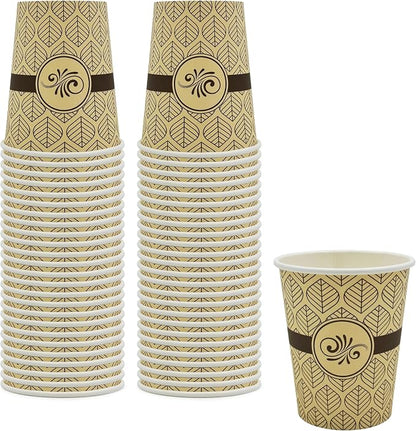 PAMI Disposable Paper Coffee Cups 8 oz, Single-Use, Leak Resistant by PAMI