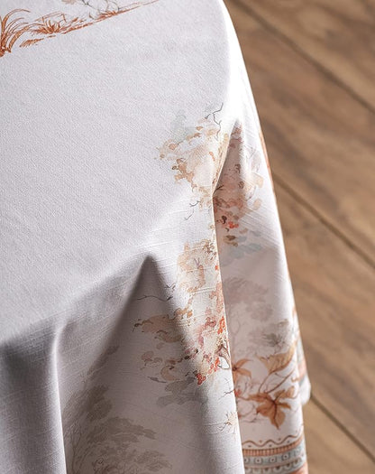 Maison d' Hermine Table Cloth Round Table 100% Cotton 63 Inches Fall Tablecloth Reusable Everyday Use for Thanksgiving Christmas Decorations Dining Farmhouse Party (Giving Thanks)