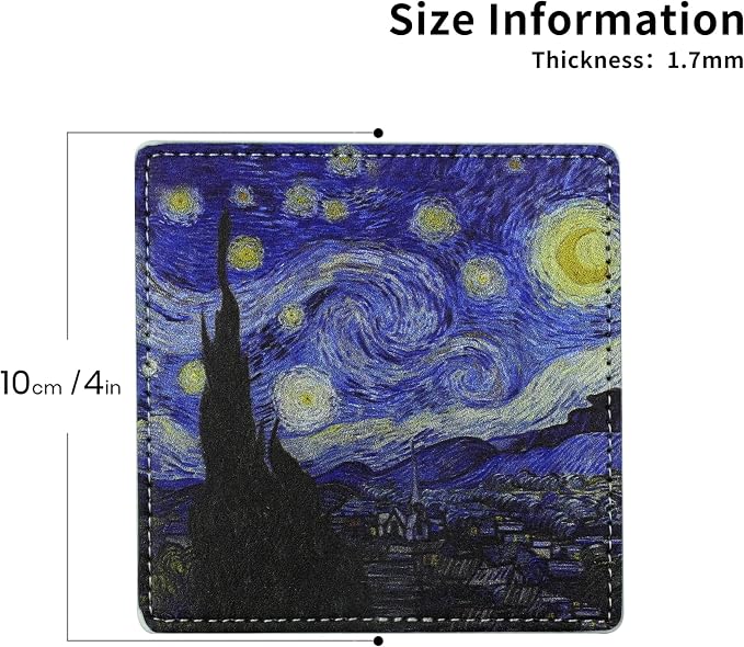 Artistic Coasters Square Leather Drinks Coaster Set - Image 4