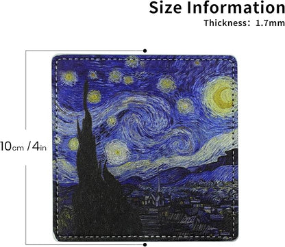 Artistic Coasters Square Leather Drinks Coaster Set - Image 4