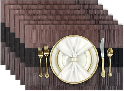 Aofmee Placemats, Heat Resistant Place Mats Set of 6, Washable PVC Table Mats by Aofmee