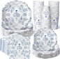 250 Pcs Blue Bachelorette Disposable Paper Plates and Napkins | Serves 50 Guests by Newtay