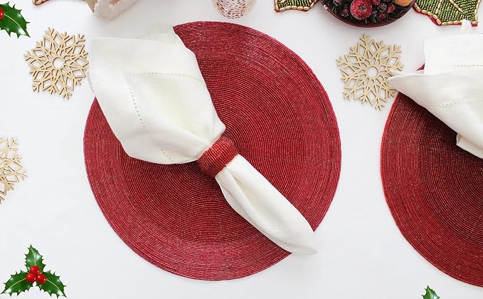 COTTON CRAFT Glitz Handmade Beaded Napkin Rings - Image 6