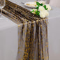Snowkingdom 10 Pcs Black & Gold Cheesecloth Table Runner 10 FT, Sheer Chiffon by Snowkingdom