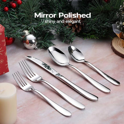 Onader 60 Piece Heavy Duty Silverware Cutlery Set - Image 7