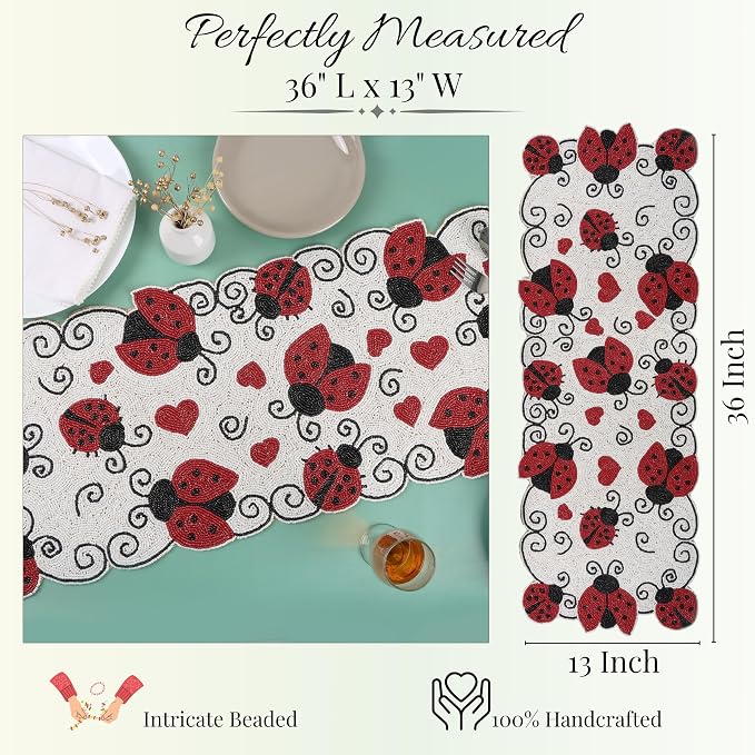 Beaded Table Runner 13 x 36 Inch - Image 4