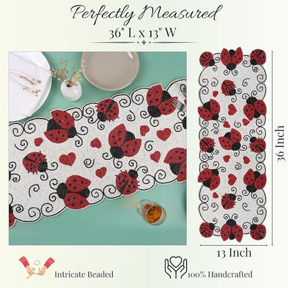 Beaded Table Runner 13 x 36 Inch - Image 4