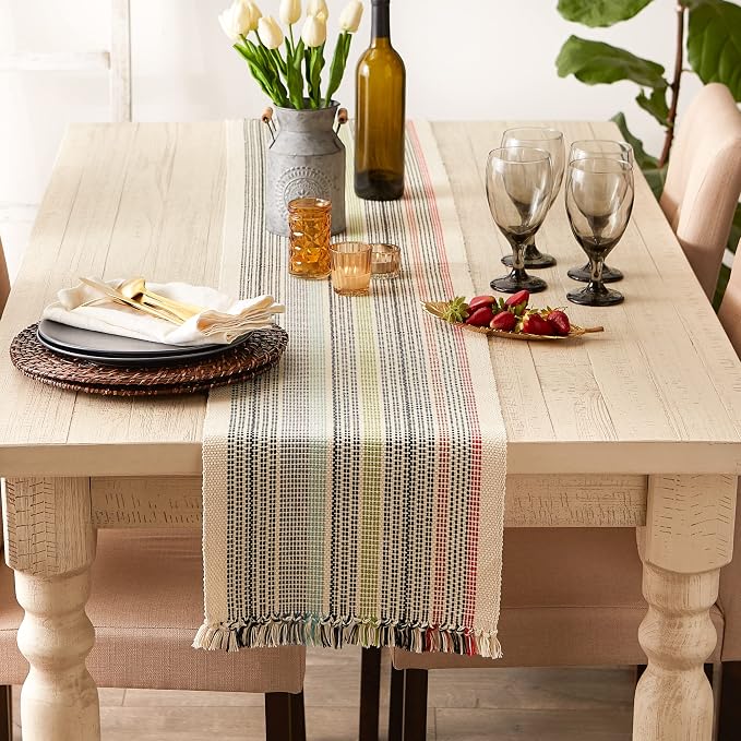 DII Variegated Tabletop Collection, Table Runner, Mediterranean - Image 2