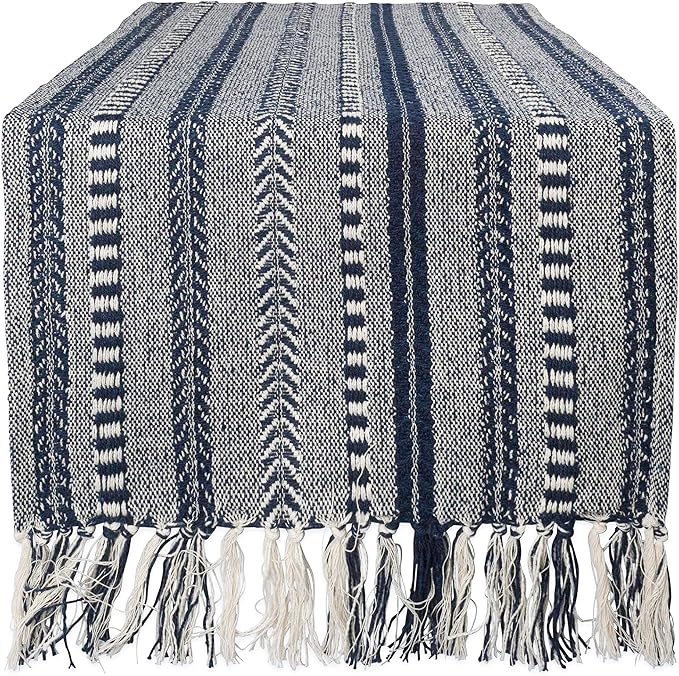 DII Farmhouse Braided Stripe Table Runner Collection by DII