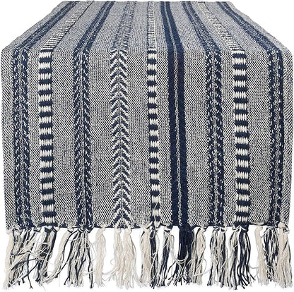 DII Farmhouse Braided Stripe Table Runner Collection by DII