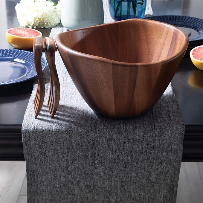 Acacia Wave Bowl with Salad Hands - Image 5